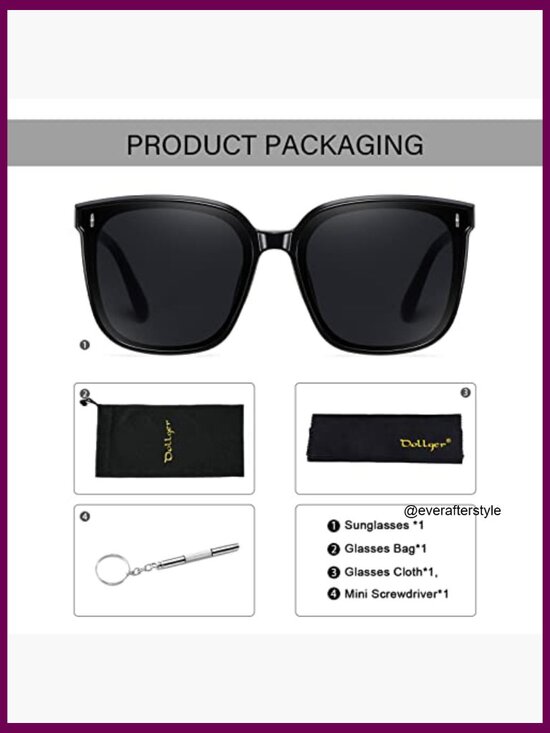 Retro Oversized Square Sunglasses UV400 Protection TR90 Material